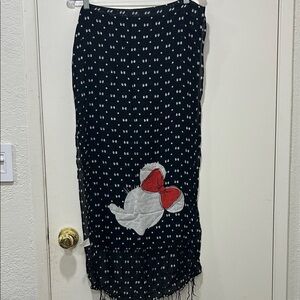 Disney Black and White Scarf with Red Bow Accent